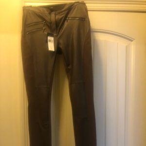 BCBG Brown Leather Stretch leggings
